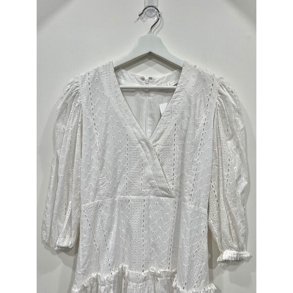 NWT Karlie Santorini Eyelet Faux Wrap Mini Dress - Picture 10 of 12